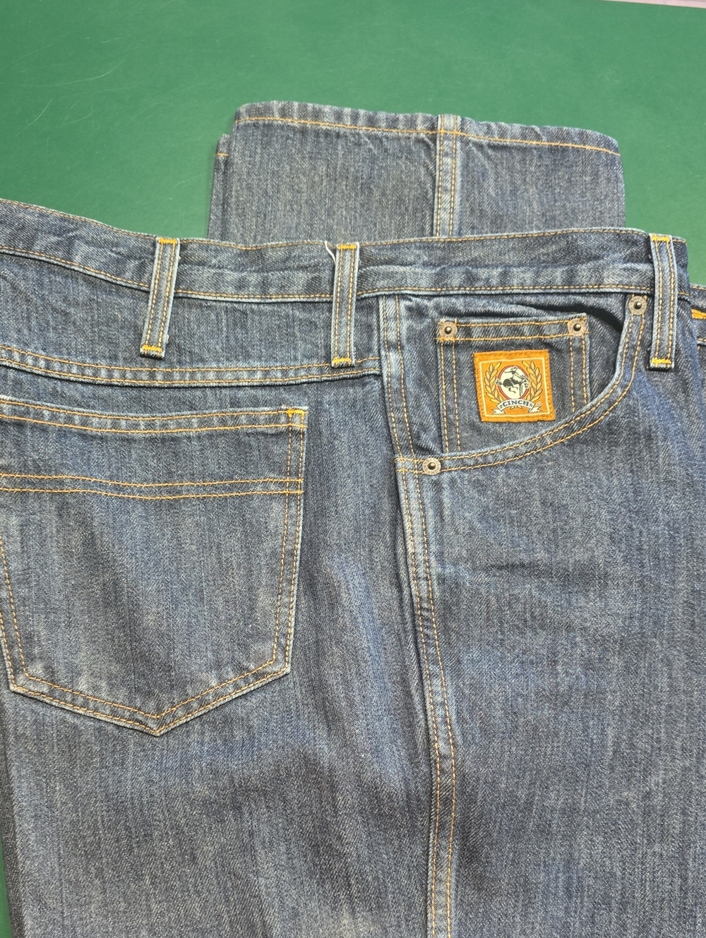 Men's Blue Denim Jeans with Contrast Stitching